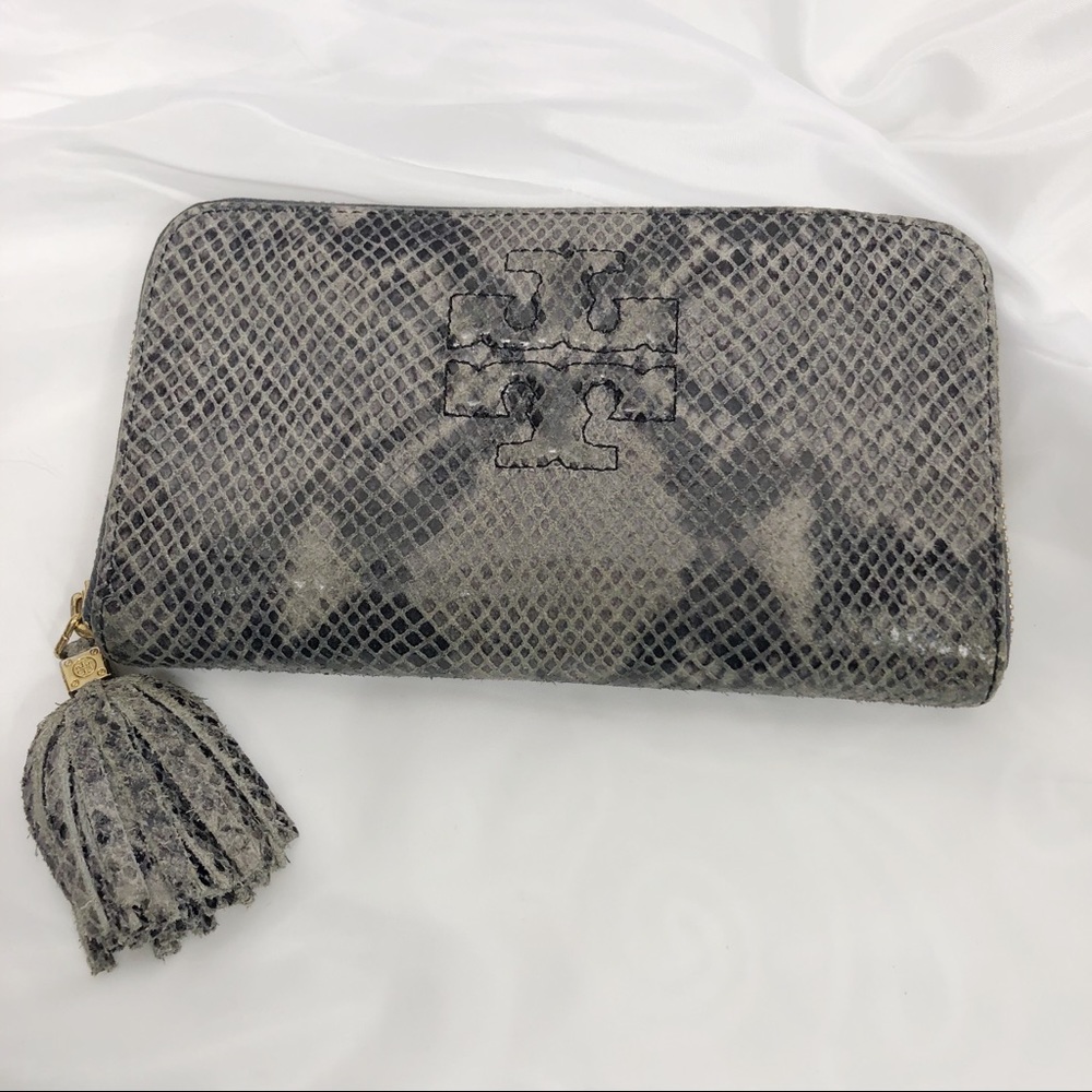 Tory Burch Python Snakeskin Continental Wallet - image 1